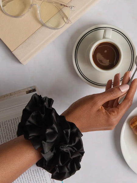 Black Ruffle Scrunchie