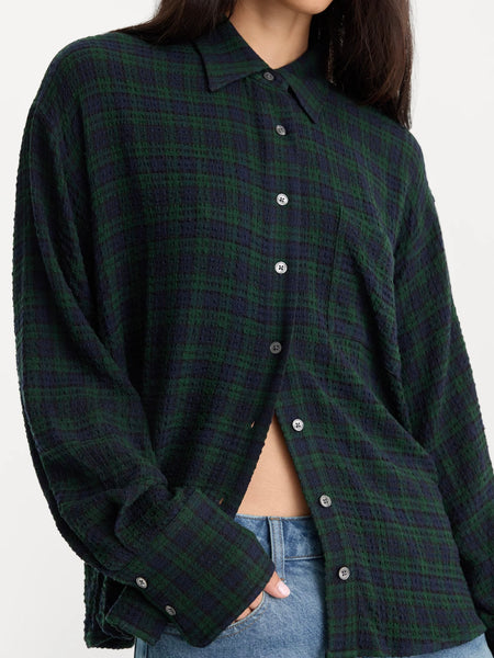 The Crinkle Easy Shirt in Forest Plaid