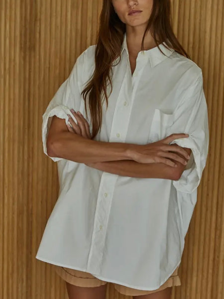 You Make It Easy Oversized Shirt in White