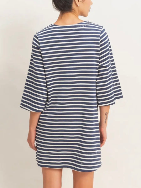 Somebody's Stripe Mini Dress in Navy