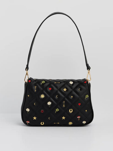 Mary Motif Quilted Crossbody Clutch