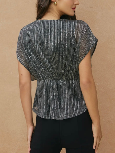 Shining Star Blouse in Silver