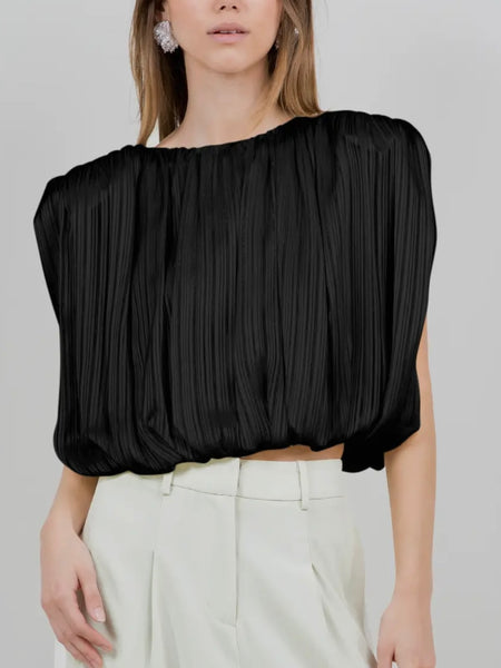 I Knew You Were Bubble Top in Black