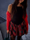 Tinsel Kiss Plaid Mini in Red Plaid
