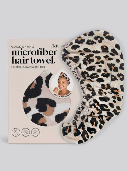 Quick Dry Hair Towel in Leopard