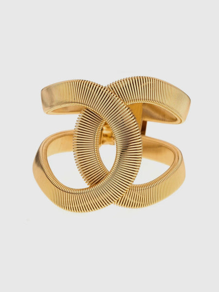 Abstract 18k Gold Plated Cuff