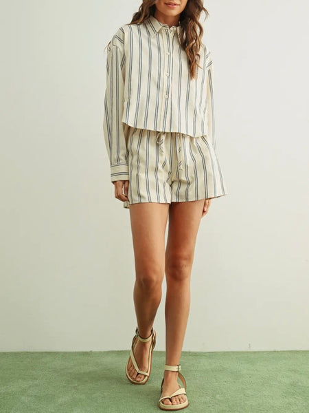 Line Dance Short in Blue Stripe