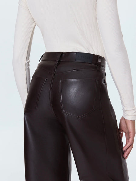 Eli Faux Leather Pant in French Roast