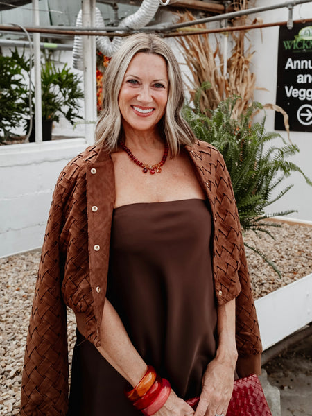 Felix Beaded Necklace in Maroon