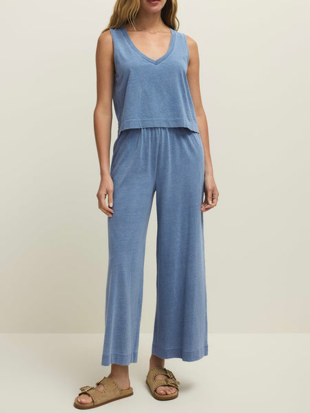 Sloane V-Neck Denim Tank in Santorini Indigo