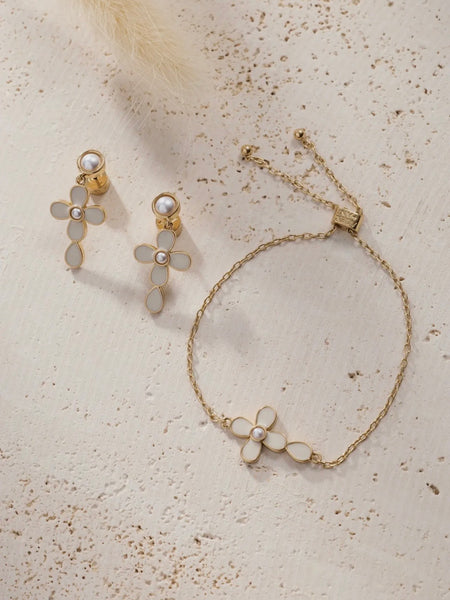 Coquette Christian Cross Drop Earrings