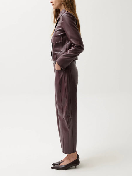 Eli Faux Leather Pant in Cabernet