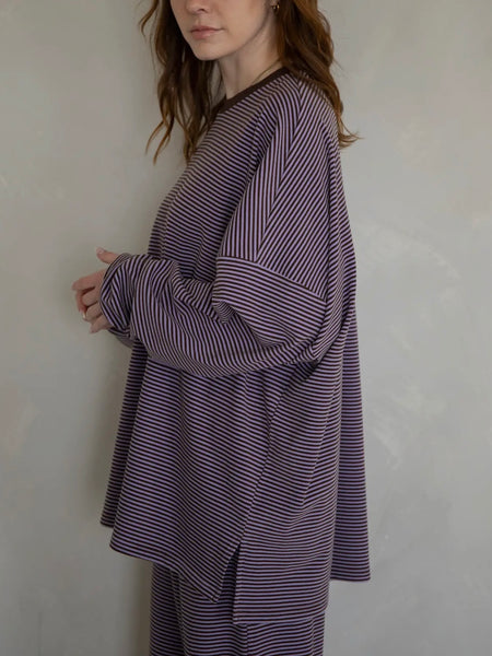 Dani Top in Lavender Stripe