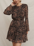 Paisley & Printed Dress in Black