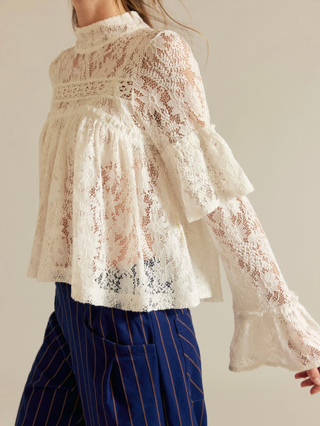 Lilabeth Lace Top in Clean Ivory