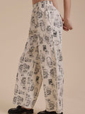 On The Town Printed Pants in Ecru