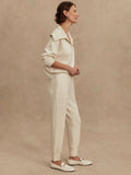 The Slim Cuff Pant 25 in Ivory Marl Fleck