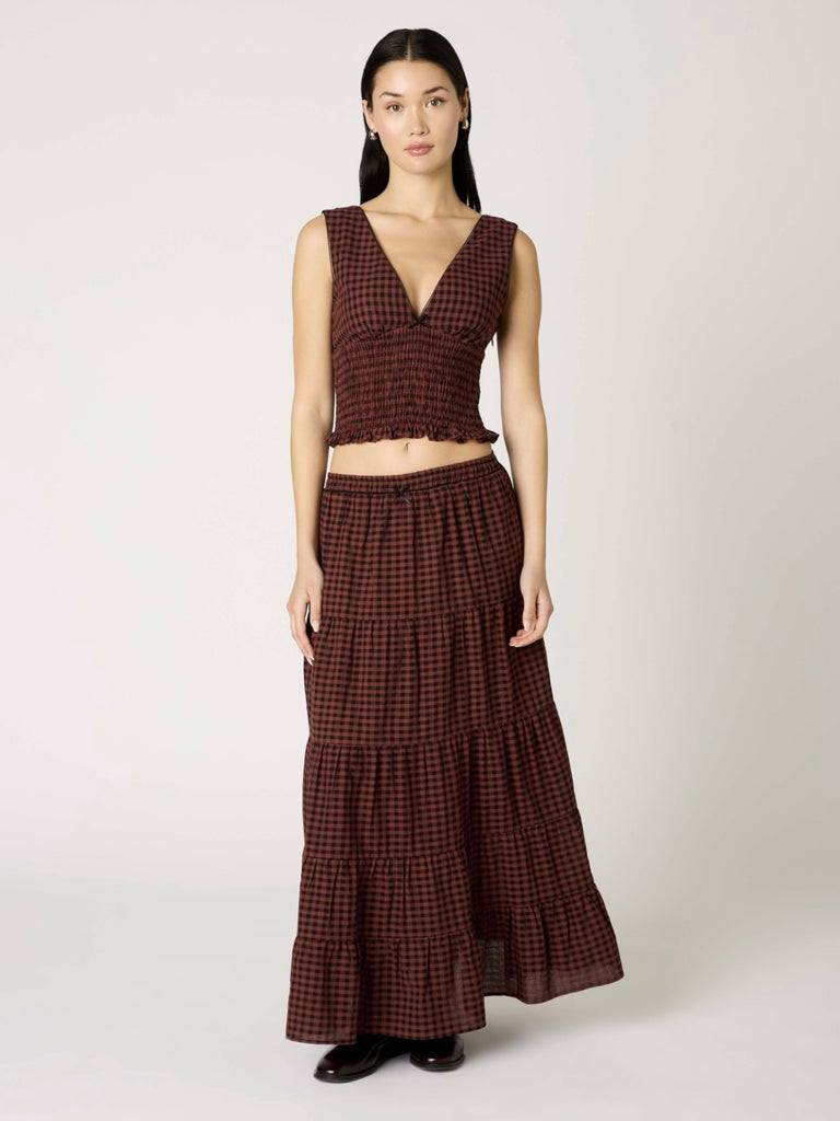 Bleu Top in Rust Gingham