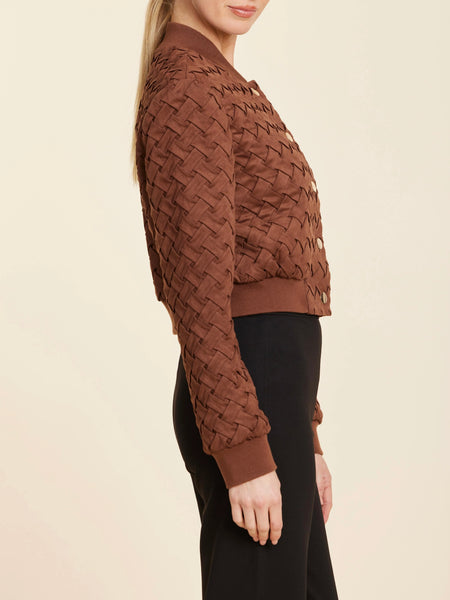 Woven Suede Jacket in Cocoa