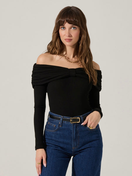 Janie Top in Blue Rust Polkdot