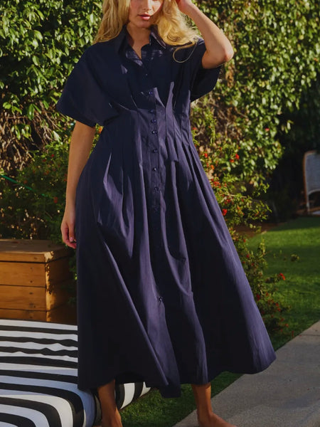 Estate Midi Dress in Navy