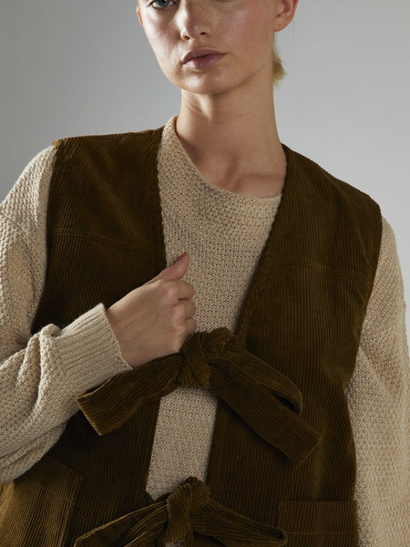 Tini Bit Vest in Olive Cord