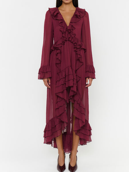 Shiloh Maxi Dress in Burgundy Knit