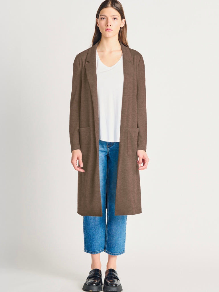 Chocolate Souffle Cardi in Dark Brown Melange