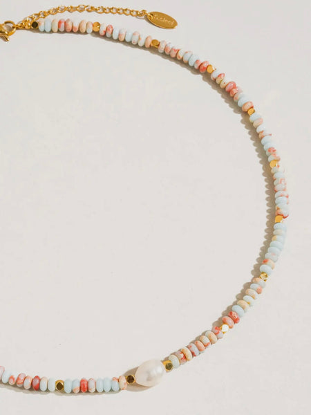 Swank Boho Beaded Pearl Necklace