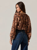 Reyen Top in Taupe Leopard Print