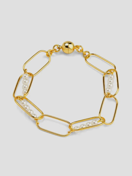 Linear Pearl Chain Magnet Bracelet