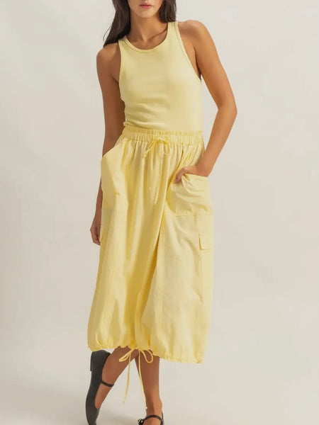 Takes Two To Cargo Dress in Yellow