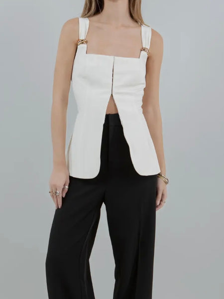 Heavy Metal Corset Top in White