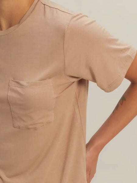 New To The Crew Tee in Dark Taupe