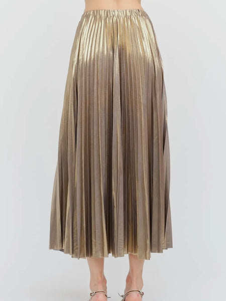 Give Me Your Best Shot Skirt in Gunmetal Gold