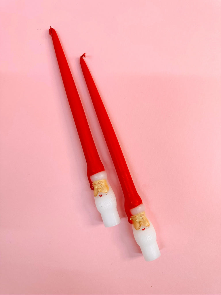 Santa Taper Candles Set of 2