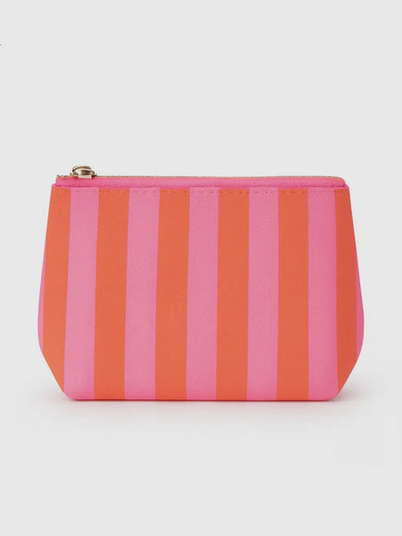Preppy Stripe Curved Bag in Pink & Orange