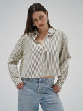 Valyria Blouse in Rhinestone Pin Stripe