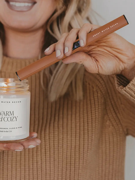 Rechargeable Electric Lighter in Burnt Orange