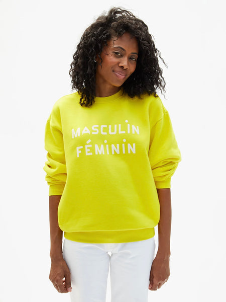 Masculin Féminin Oversized Sweatshirt in Citron