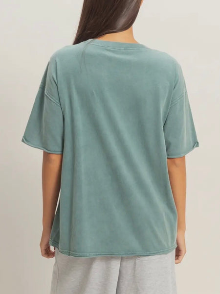 Pockets Please Tee in Dark Teal