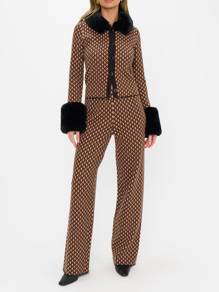 Zermatt Sweater Pants in Camel Geo Knit