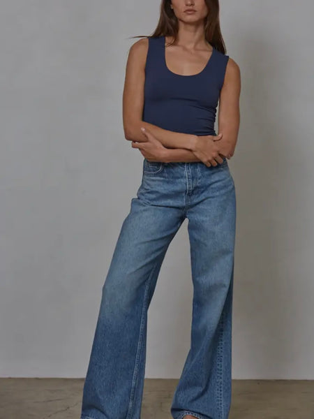 Doubled Up Tank in Prussian Blue