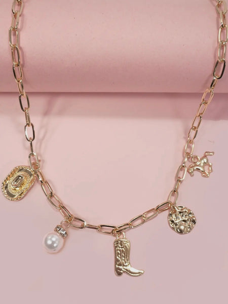 Hey Cowgirl Charm Necklace