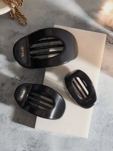 Black Flat Cloud Clip Medium