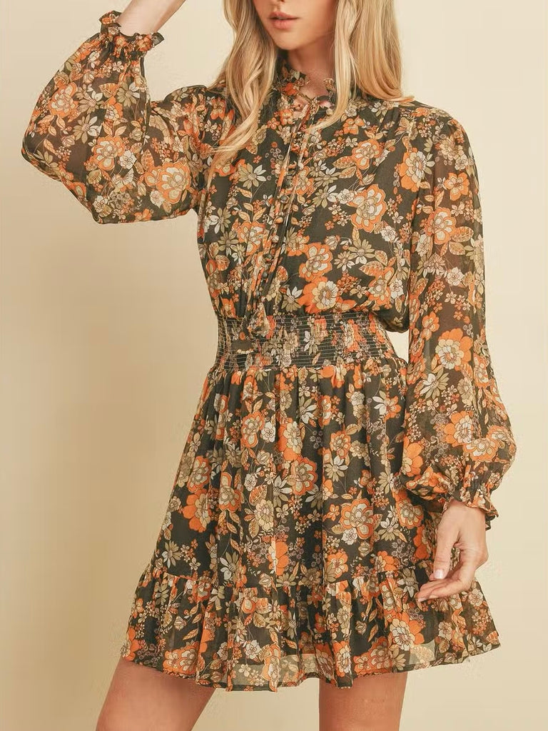 Secret Garden Mini Dress in Olive