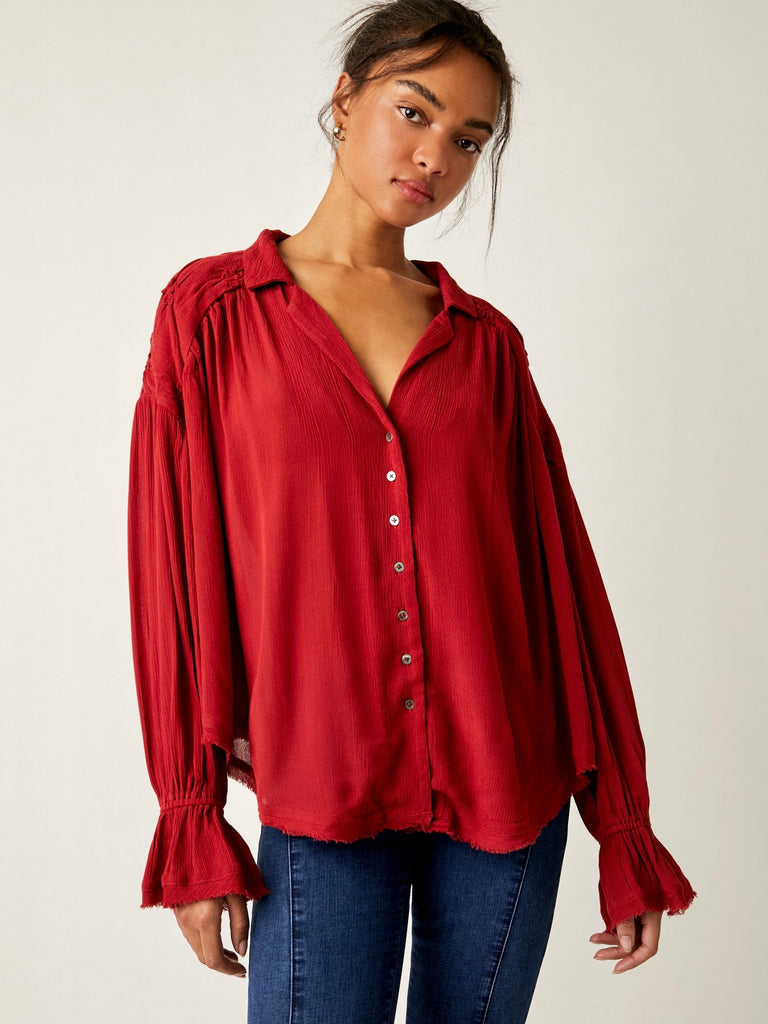 Olivia Smocked Top in Blended Berry