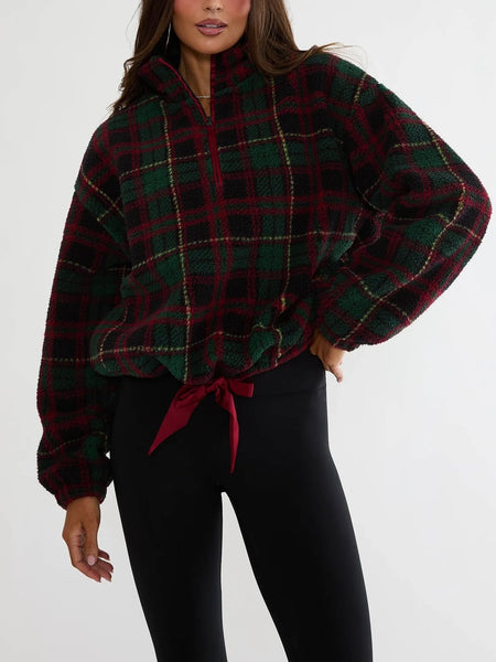 Leona Sherpa Jacket in Pine Hollow Plaid