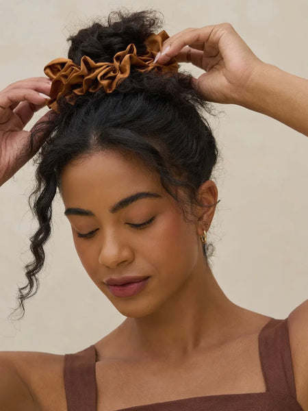 Camel Ruffle Scrunchie