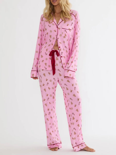 Livy & Connie PJ Set in Pink Milk & Cookies